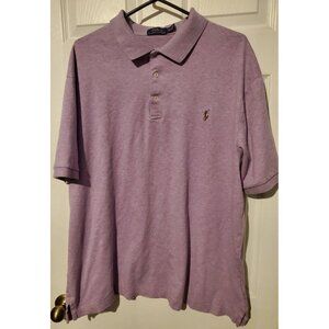 Polo Ralph Lauren Mens Heather Lavender Purple Polo Shirt Classic Fit 2XLT Tall